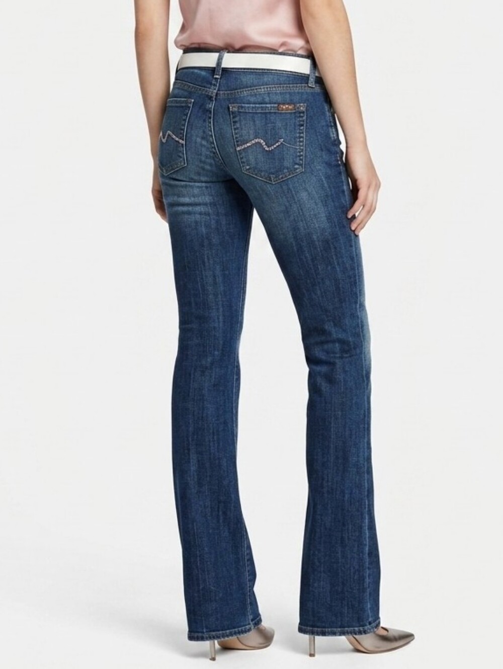 7 For All Mankind Y2k Jeans Medium Wash "Roxy" Style Original Bootcut Size 30